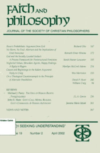 Image of Volume 19 No.2 April 2002: Faith and Philosophy