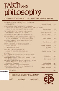 Image of Volume 20 No.2 April 2003: Faith and Philosophy