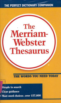 Image of Merriam-Webster Thesaurus, The: The Words You Need Today